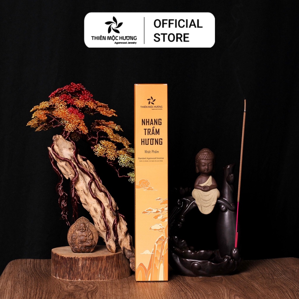 Nhang trầm hương loại 12 năm tích trầm Thiên Mộc Hương, dài 30cm, 85gram