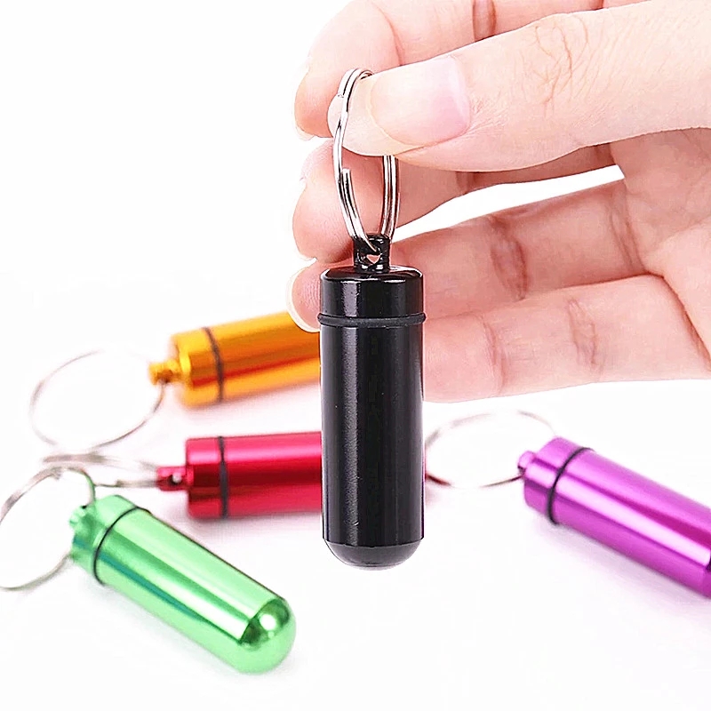 Lọ Hợp Kim Nhôm Đựng Thuốc Có Móc Khóa Tiện Dụng