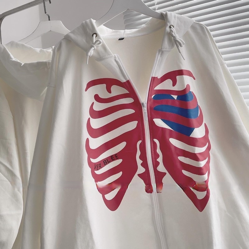 (có sẵn) Áo khoác dây kéo nỉ lót bông VerBlee unisex (nam nữ mặc được)