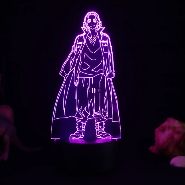 Tokyo Revengers Draken LED Night Light Colors Changing Touch Bedside Table Lamp Black base set