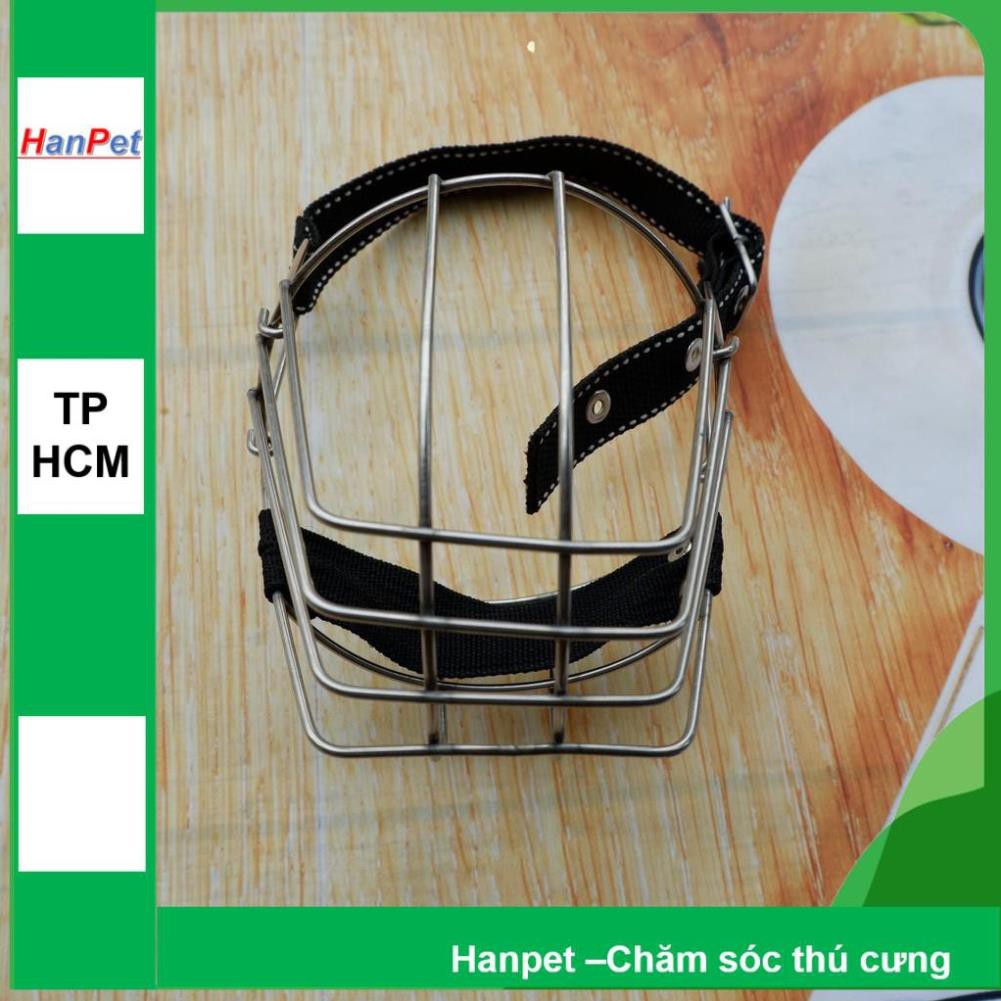 Hanpet.GV- Rọ mõm cho chó- Rọ mõm inox KHÔNG GỈ chó lớn (3size tùy thuộc chu vi mõm)