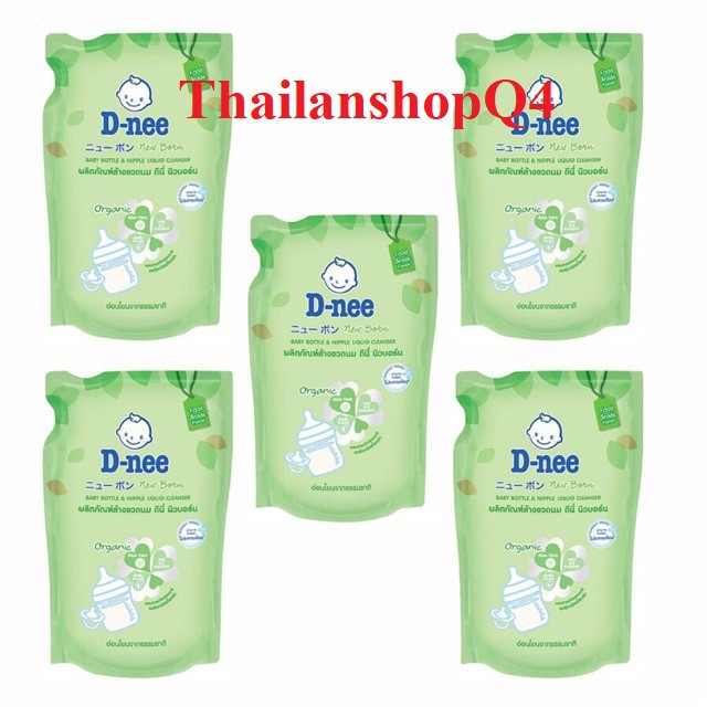 HSD2024, 5 TÚI - Combo 5 Túi Rửa Bình Sữa Dnee Organic 600ml./..