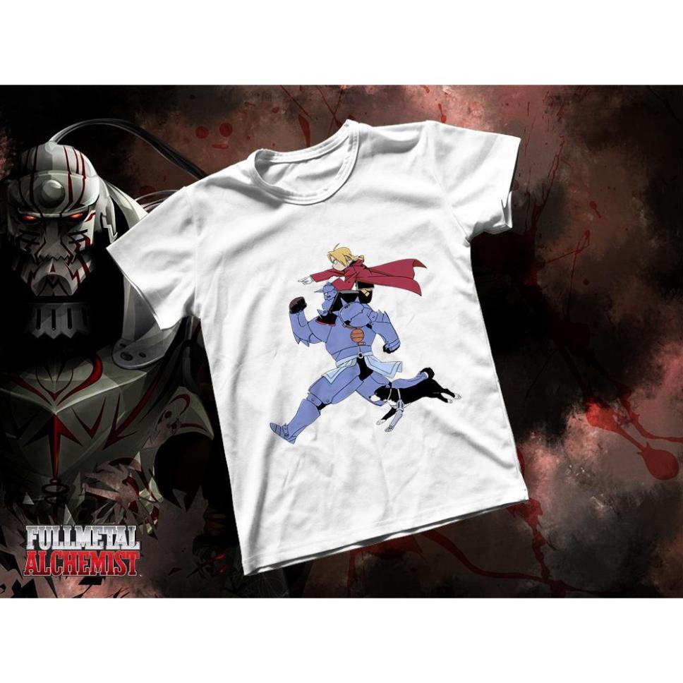 Áo thun Cotton Unisex - Anime - Fullmetal Alchemist - Edward Elric và Alphonse Elric