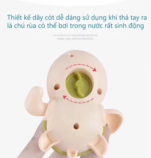 Đồ chơi thả bồn tắm hình con rùa mini  chạy bằng cót đáng iu cho bé