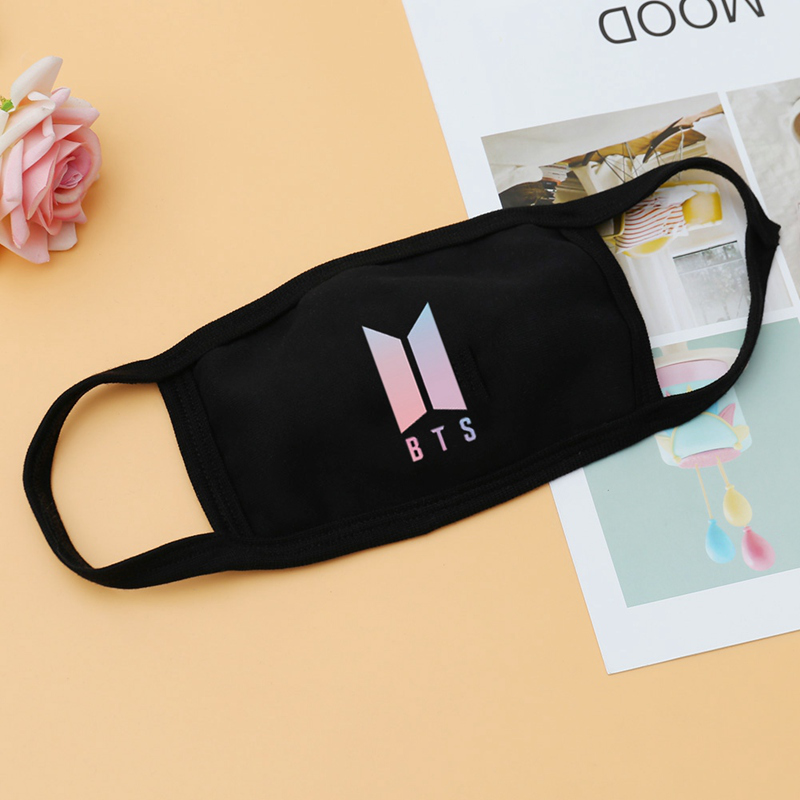 Khẩu Trang Vải Cotton In Chữ Bts Phối Màu Gradient | BigBuy360 - bigbuy360.vn