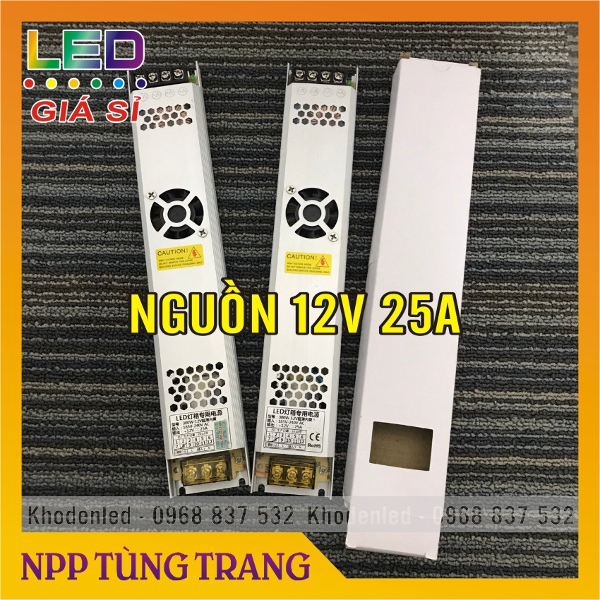 Nguồn led mỏng 12V 25A (300W) có quạt chuyên dụng