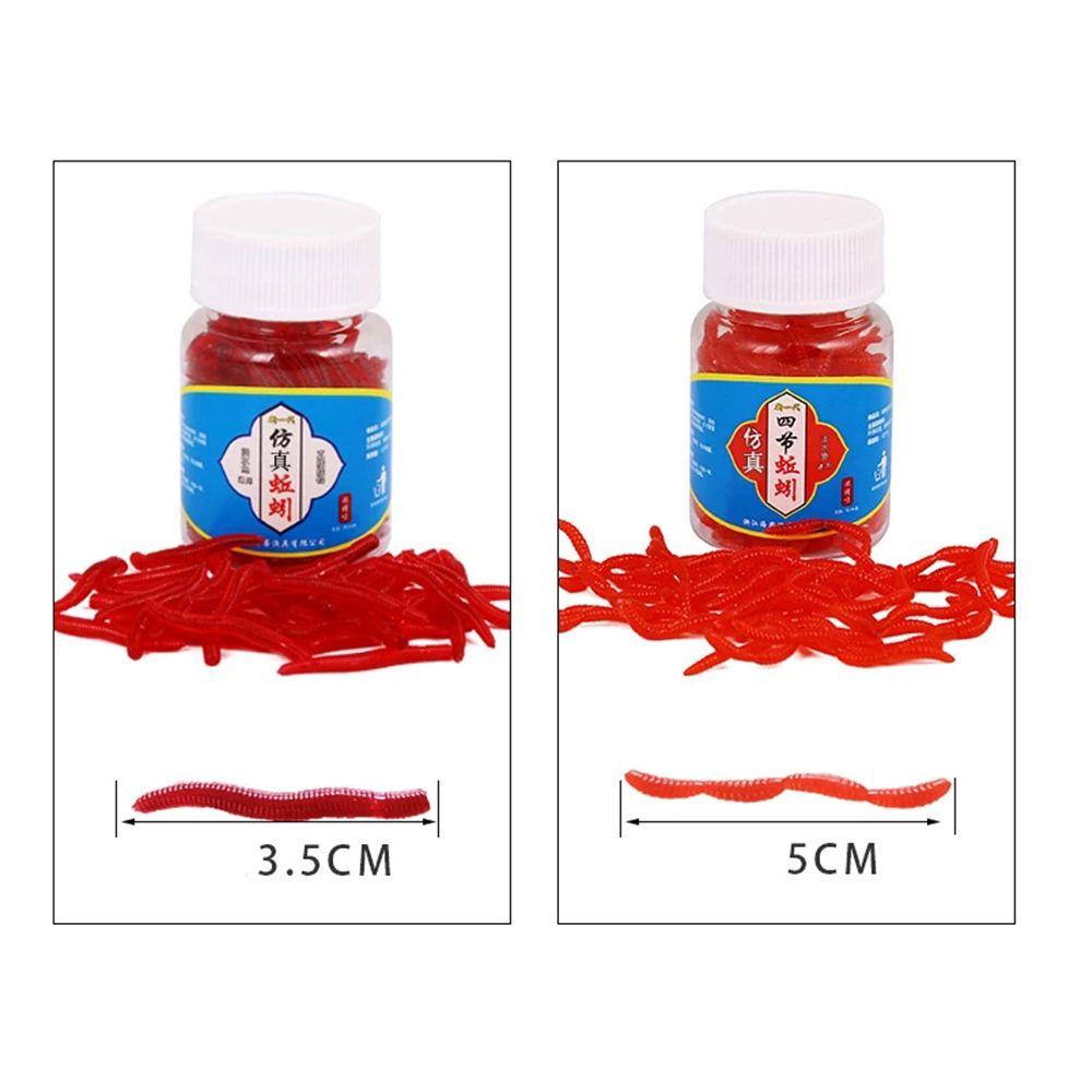 100 Mồi Giun Giả Câu Cá Mềm Như Thật Hình Sâu