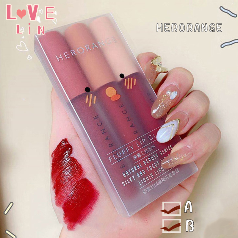 (Hàng Mới Về) Set Son Kem Lì Trang Điểm Xinh Xắn Thương Hiệu Herolin | BigBuy360 - bigbuy360.vn