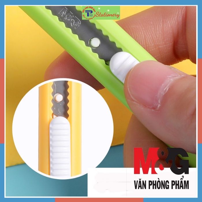 Dao rọc giấy MG nhỏ gọn tiện lợi màu sắc đẹp, dễ sử dụng ASS91462Thân Trơn 4 màu Xanh Dương, Xanh Lá, Vàng, Hồng