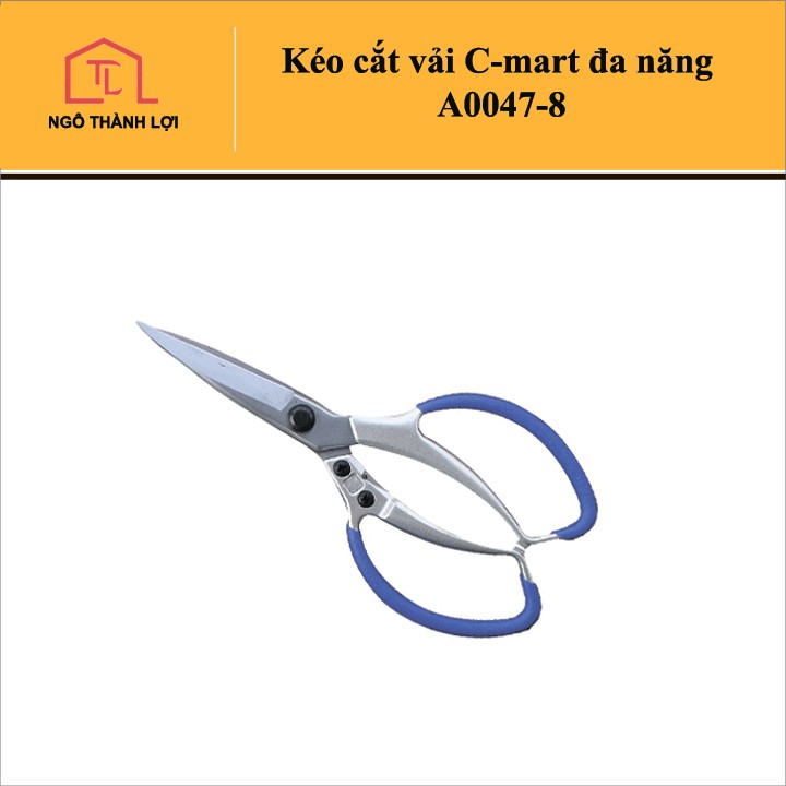 Kéo cắt đa năng C-Mart lưỡi bằng thép Nhật SK5 cao cấp