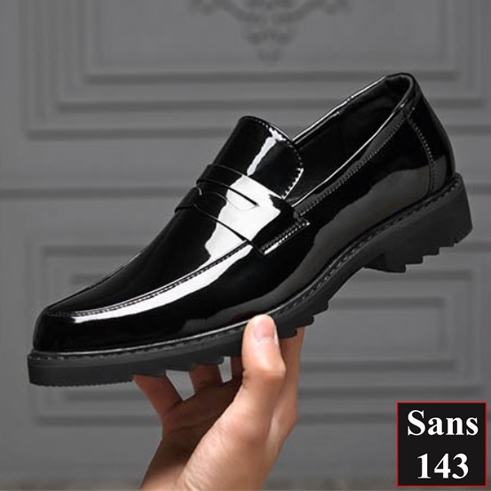 Giày lười nam da bò thật Sans143 công sở loafer mọi size cỡ 38 39 40 41 42 43