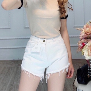 Quần short kaki co giãn tua rua