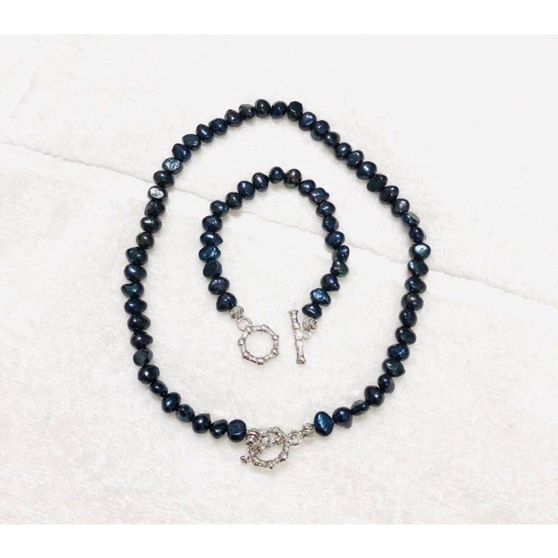 Bộ Trang Sức Ngọc Trai Khóa OT Hạt Dẹt Size 6ly Sang Trọng Cho Nàng - Ngọc Trai Trường Thịnh