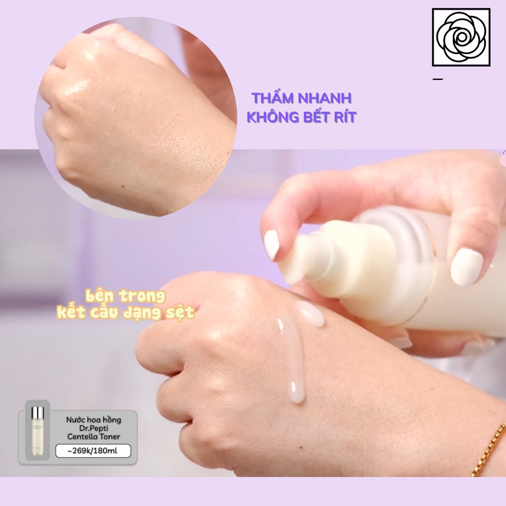 Nước hoa hồng toner Centella Toner - Dr.Pepti+ se khít lỗ chân lông dưỡng da căng bóng Hàn Quốc 180ml