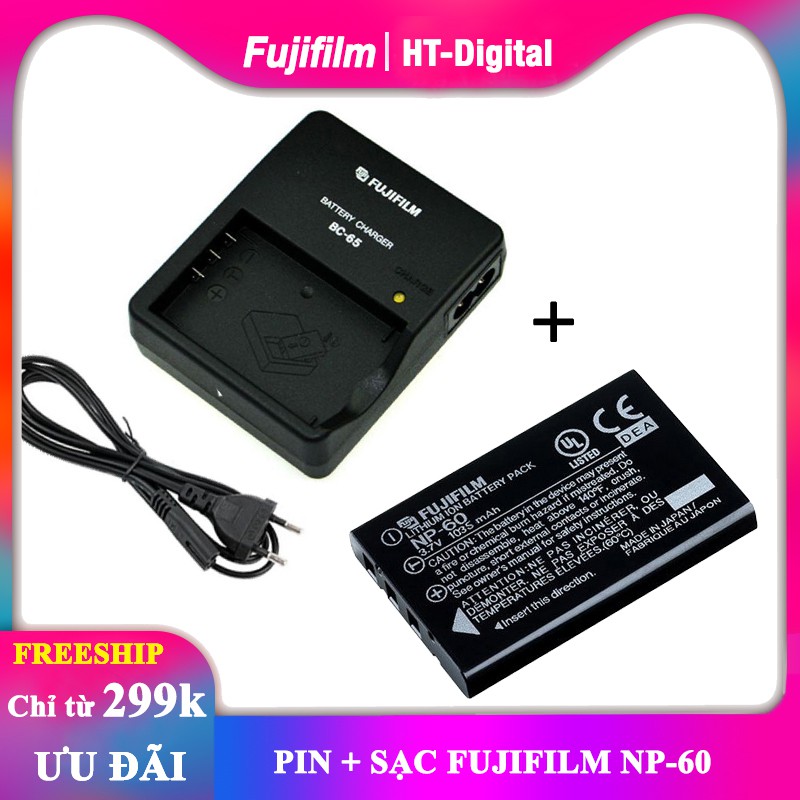 Pin + sạc máy ảnh Fujifilm NP-60 (Bảo hành 6 tháng)