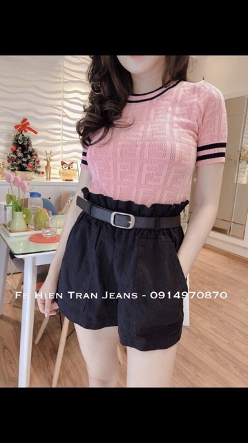 Quần short kaki túi hộp kèm đai hàng Quảng Châu