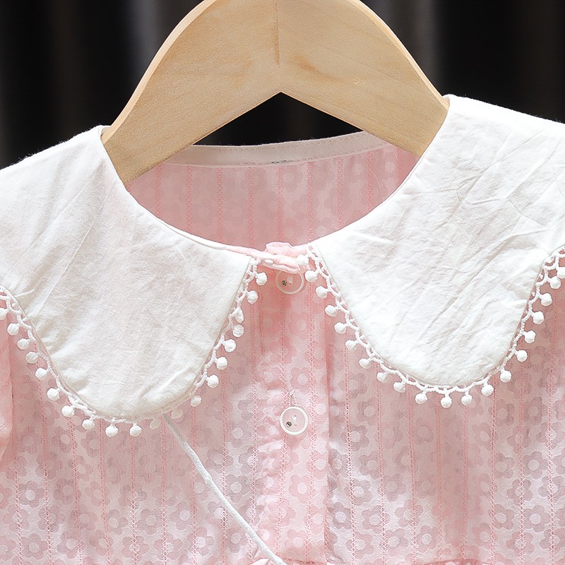 ❤Đầm Cổ Búp Bê Thời Trang Cho Bé ❤ Váy Bé Gái Miễn Phí Túi ❤Đầm Nữ Kiểu Dáng Thời Trang Thanh Lịch❤Váy Trẻ Em Váy Kẻ Sọc ❤