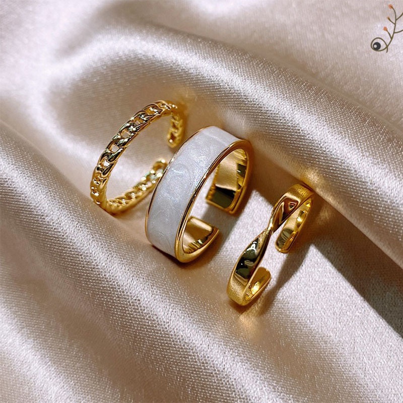 Nhẫn Ba Mảnh Thiết Kế Thời Trang Sang Trọng Cá Tính