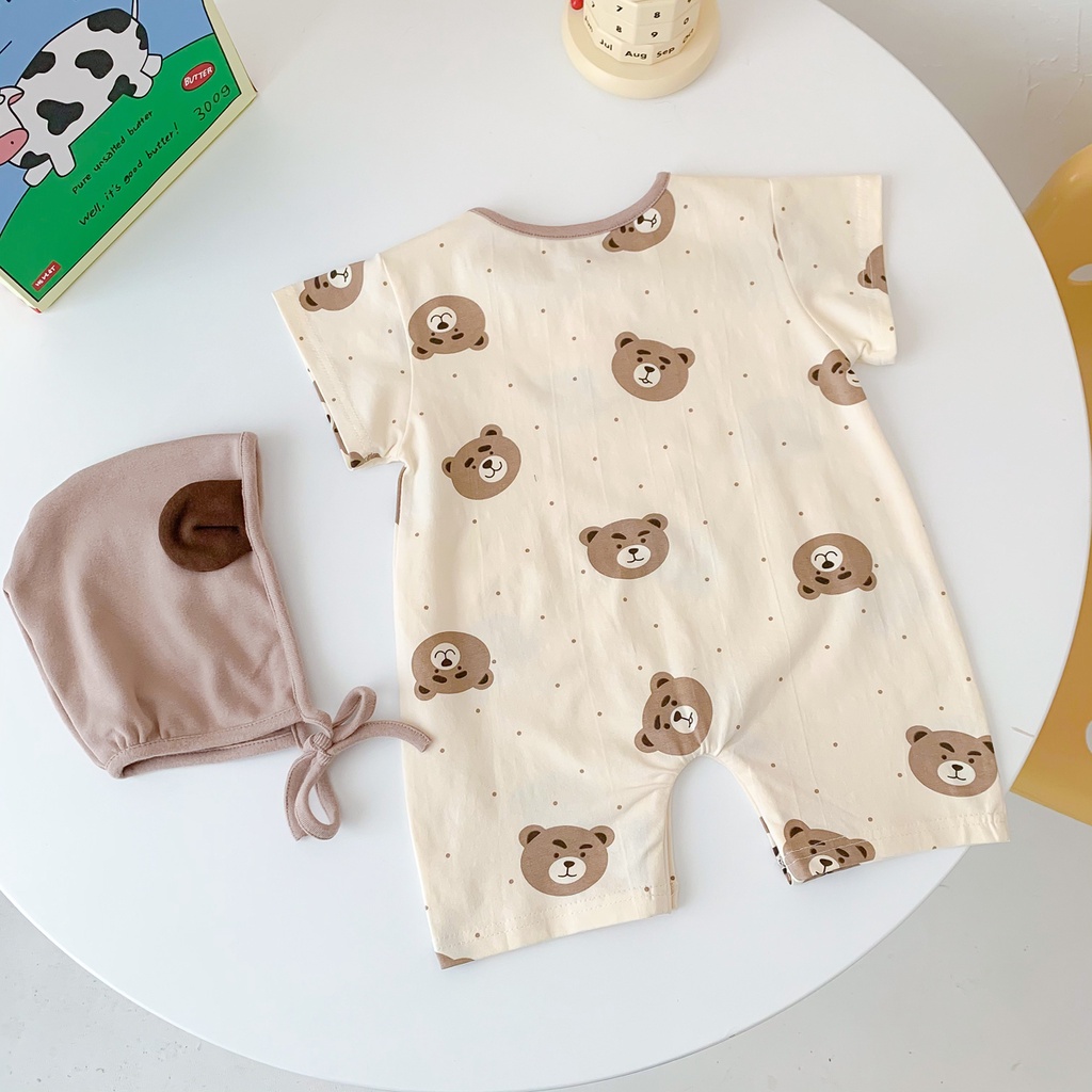 Bộ Áo Liền Quần Cỡ Lớn Dễ Thương Cho Bé Sơ Sinh 0-2 Tuổi
