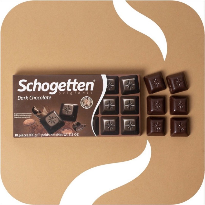 Sôcôla SCHOGETTEN - Vị Đắng Dark Chocolate - thanh 100g gồm 18 viên rời