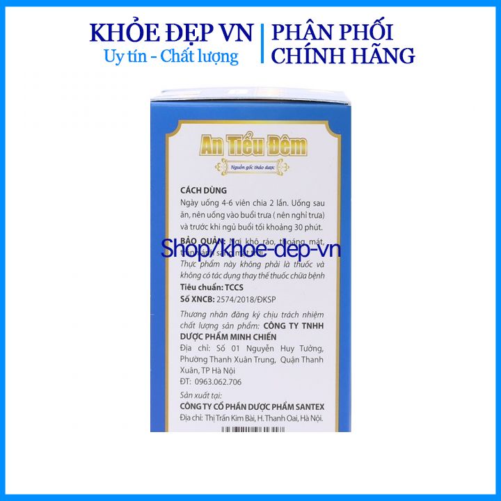 Viên uống giảm tiểu đêm, tiểu buốt, tiểu nhiều lần An Tiểu Đêm giảm u phì đại tuyến tiền liệt - Hộp 30 viên