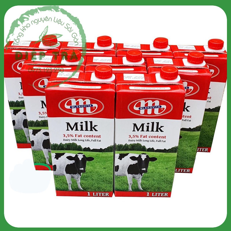 Sữa Tươi BA LAN - Tiệt Trùng Không Đường MLEKOVITA 1L/Hộp
