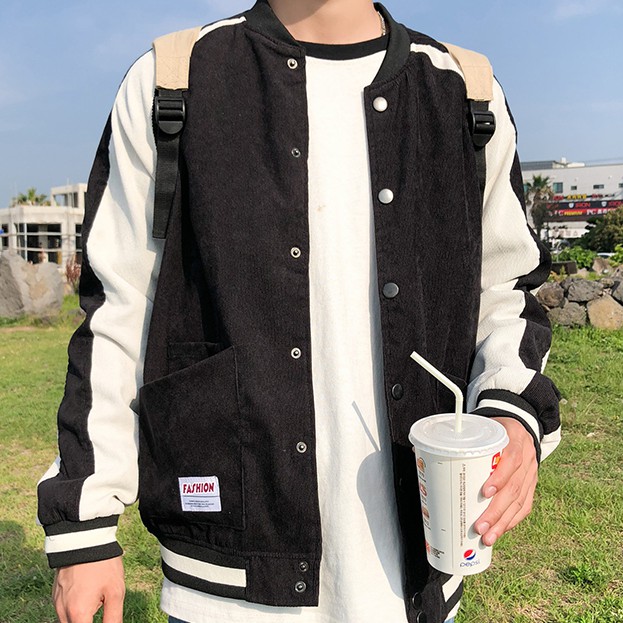Áo khoác bóng chày dáng rộng thời trang Hàn Quốc mới cho nam nữ