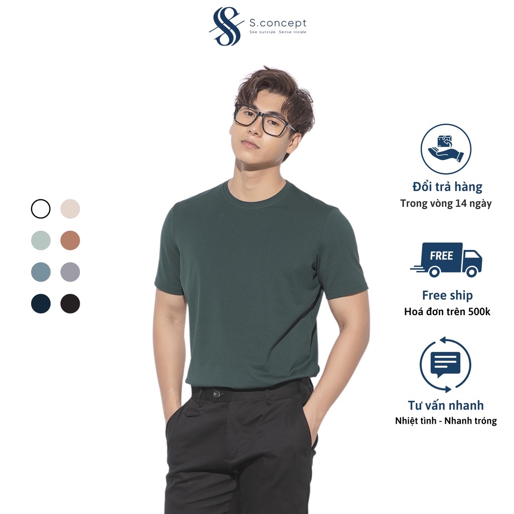 Áo thun nam basic cổ tròn_ Phông form BODY cotton co giãn trẻ trung năng động S.concept | 032