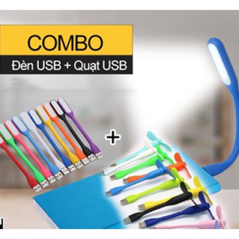 Combo Đèn USB + Quạt USB mini, Đèn USB, Quạt USB, Cắm Laptop, CB12 - Tei store