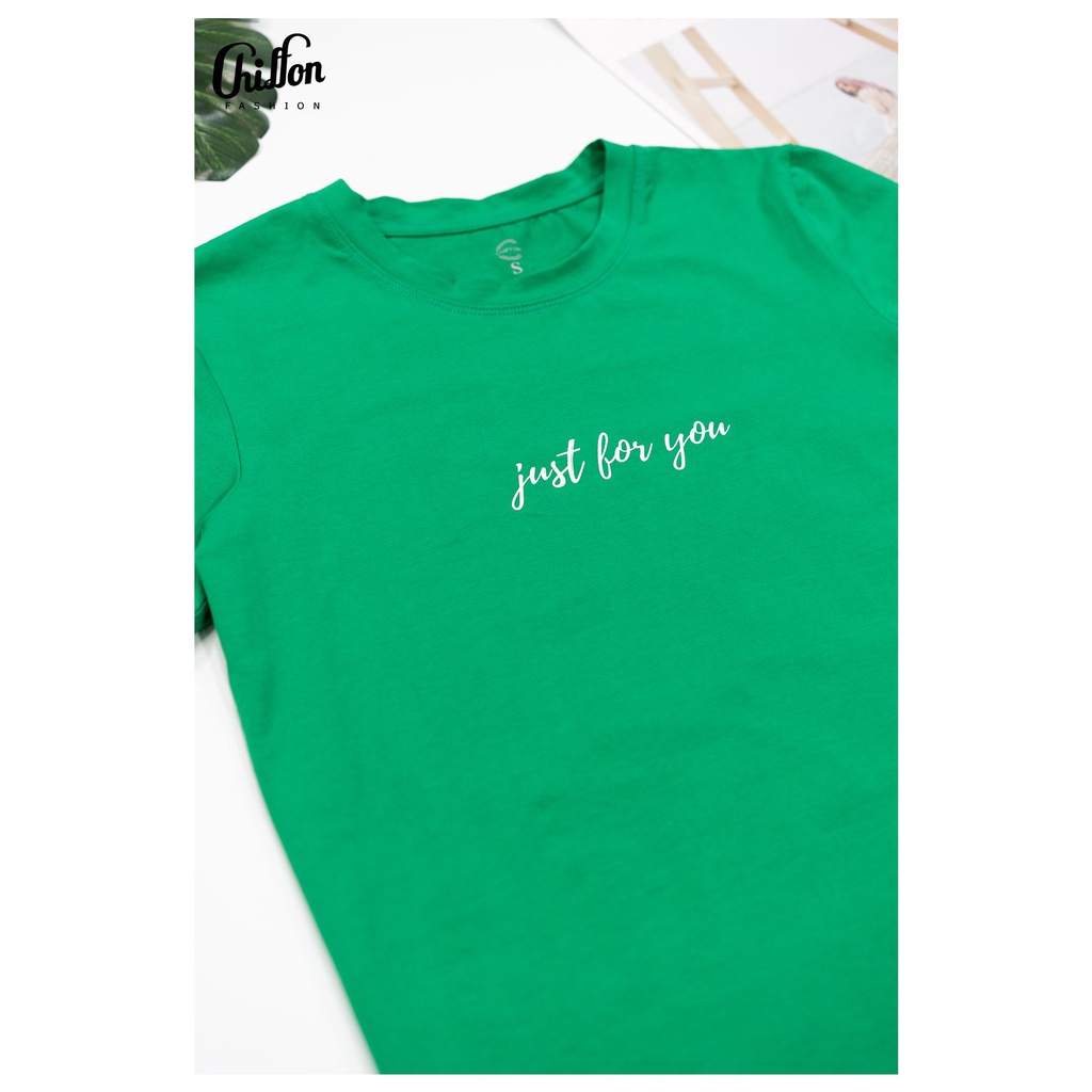 Áo phông nữ thời trang họa tiết chữ cao cấp thiết kế Chiffon, áo thun nữ đẹp