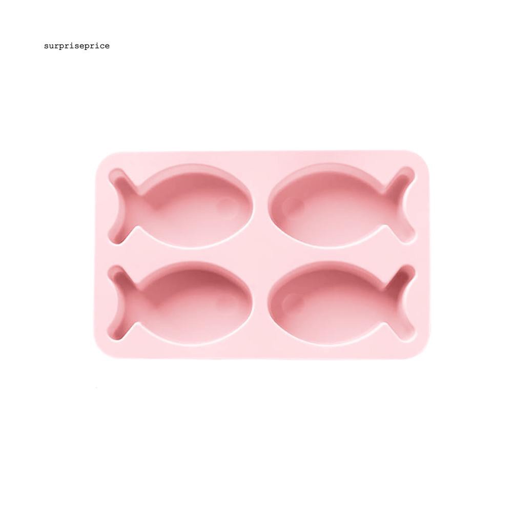 Khuôn silicone làm bánh 4 ô hình cá đáng yêu tiện dụng