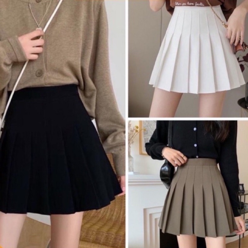 Chân Váy Tennis Xếp Ly Ngắn Chữ A Có Lót Quần bên trong Siêu Xinh