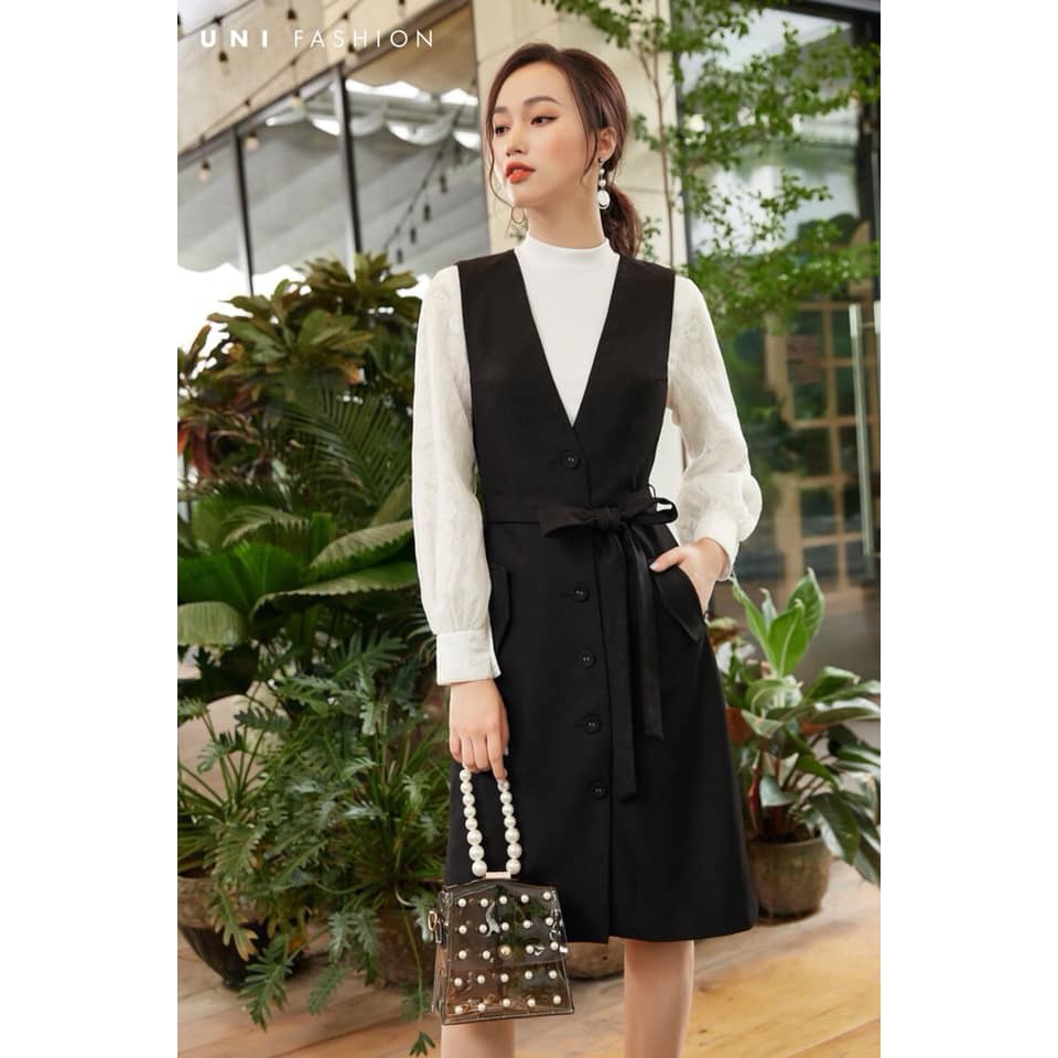 Áo Nữ Trắng UNIVTH Tay Bồng Phối Ren Sang Trọng 5A0728 Uni Korean Fashion