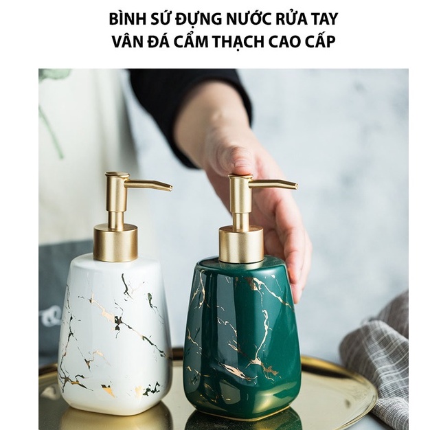 Bình Sứ Cao Đựng Dầu Gội Sữa Tắm Nước Rửa Tay, Đồ Nhà Tắm Cao Cấp
