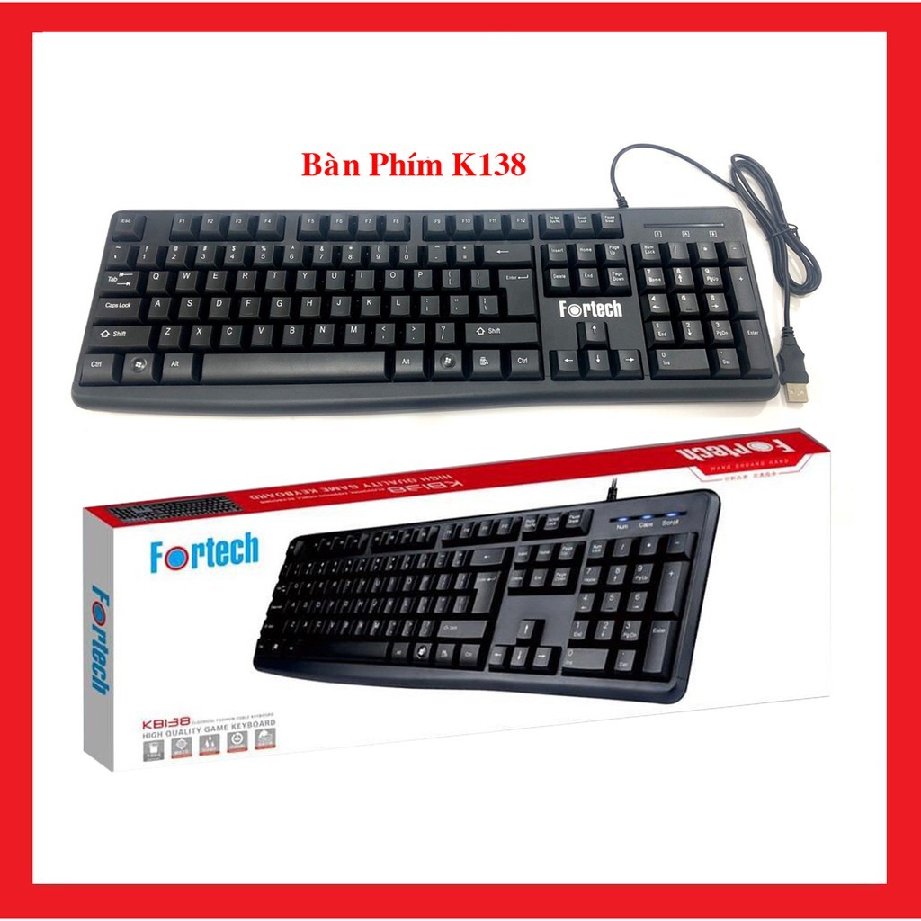 Bàn phím văn phòng Fortech KB138 có dây