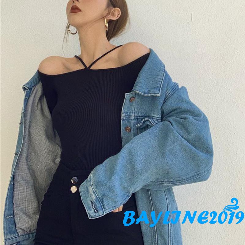 Áo Len Tay Dài Trễ Vai Thời Trang Quyến Rũ Dành Cho Nữ