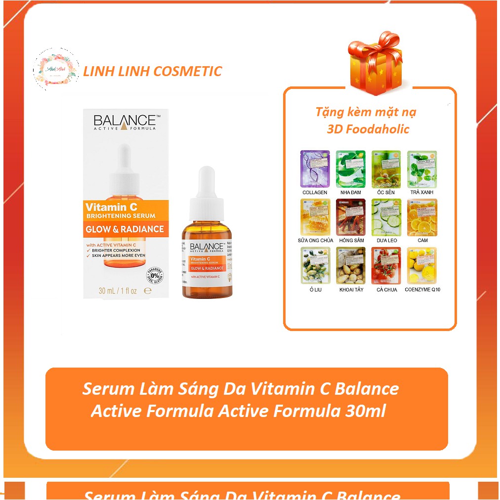 [Tặng kèm mặt nạ] Serum Trắng Da, Mờ Thâm Balance Active Formula Vitamin C Brightening 30ml