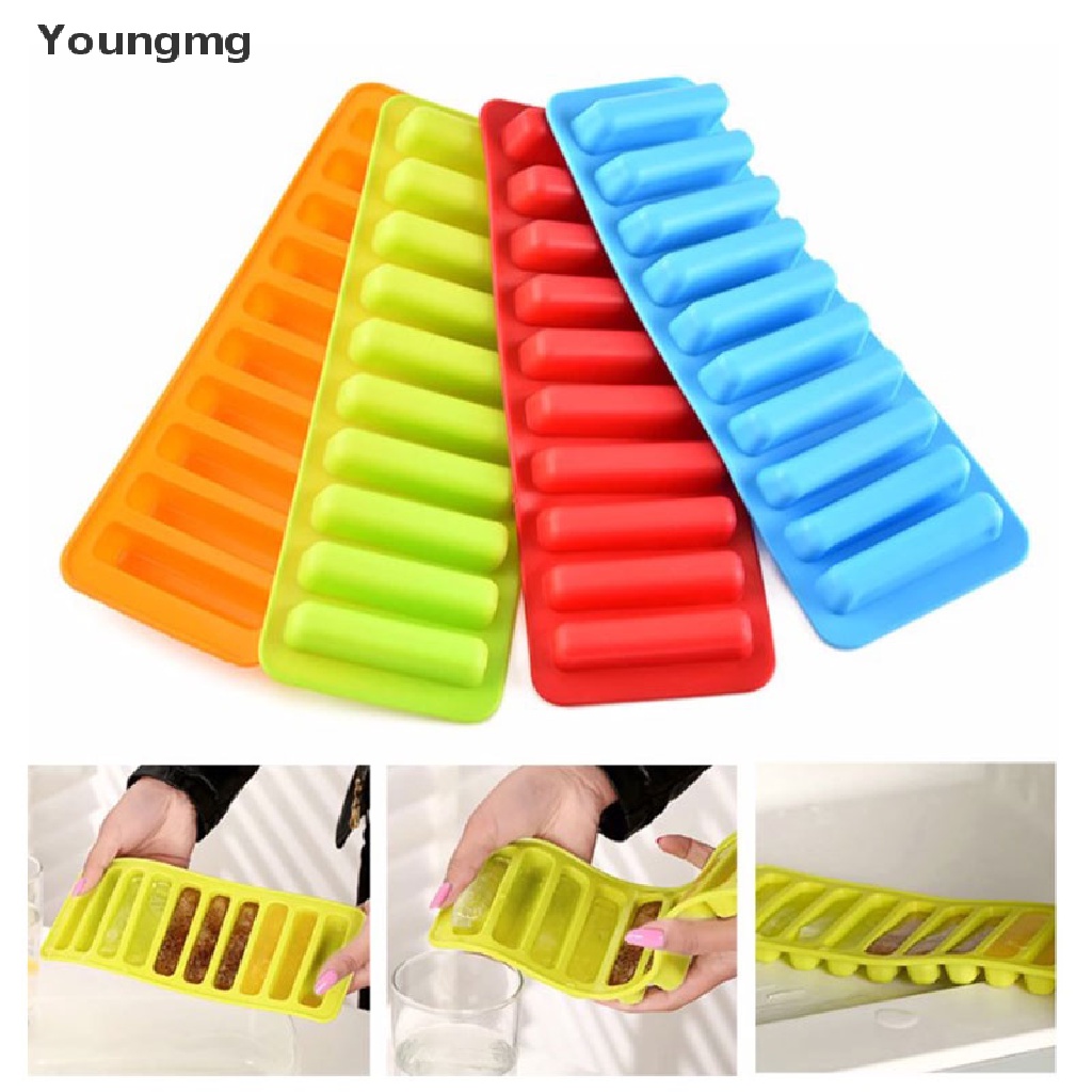 Khuôn Silicone Làm Đá Viên 10 Ngăn Tạo Hình Dải Dài Tiện Lợi