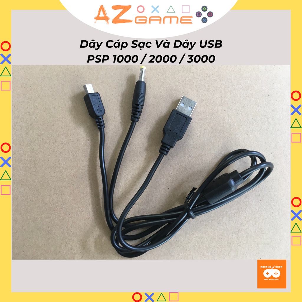 Dây Cáp Sạc Và Dây USB Kết Nối PSP 1000 2000 3000 Với Máy Tính Laptop