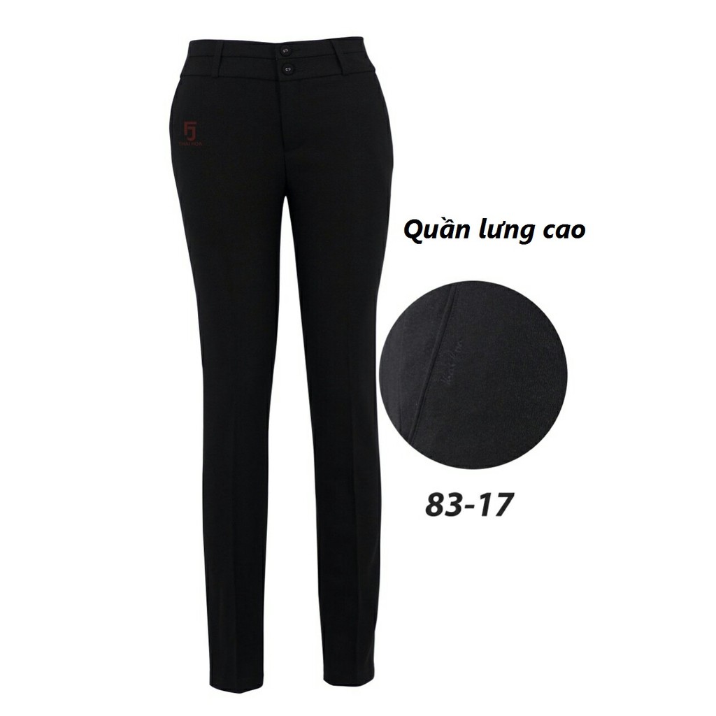 Quần tây Thái Hòa màu đen co giãn mạnh 83-17 và 281-17