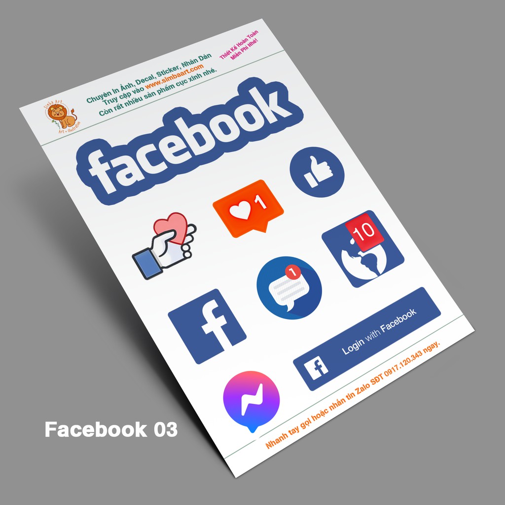 [CHỈ 4900đ] Sticker, nhãn dán, decal Logo Facebook, like, share.. dùng để dán sổ Trang Trí Nhật Ký, Kế Hoạch | Nhiều mẫu