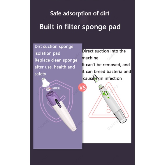 Dụng cụ hỗ trợ loại bỏ mụn đầu đen thông minh bằng điện cho vùng mũi làm sạch lỗ chân lông