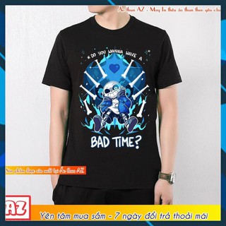 (DEAL SỐC) Áo thun game Undertale Sans chibi bad time màu đen - Có size trẻ em M2812 - giá rẻ đẹp