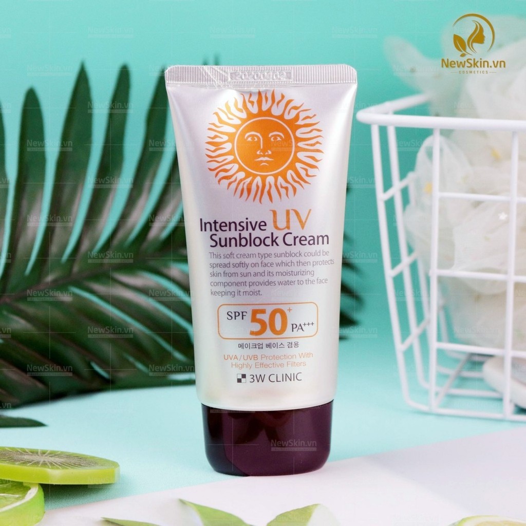 Kem Chống Nắng 3W Clinic Dành Cho Mọi Loại Da SPF50 PA+++ Intensive UV Sunblock Cream (70ml)