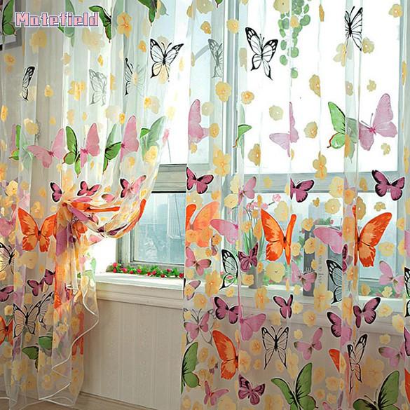 Màn treo cửa hình bướm nhiều màu (100x270 cm)