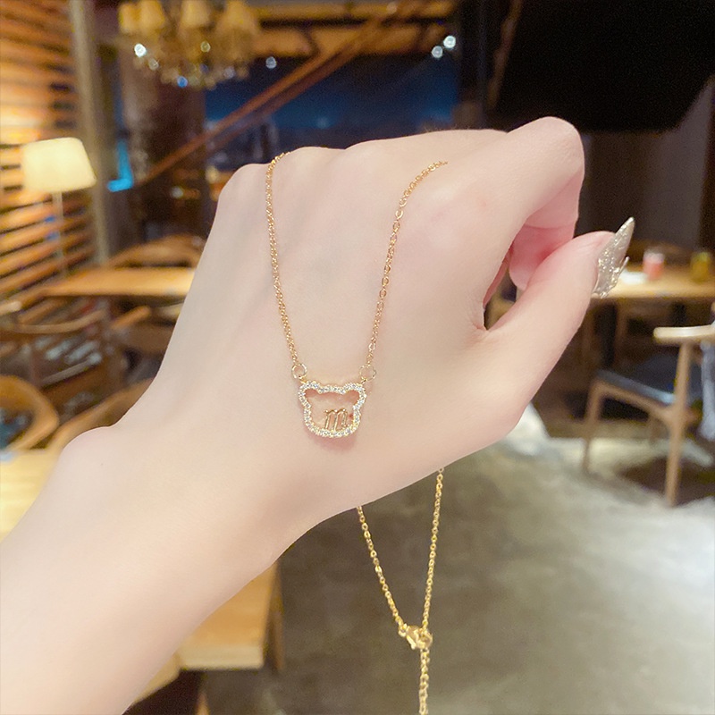 Dây chuyền titan nữ không gỉ mặt hình gấu xinh xắn đáng yêu thời trang ins hàn quốc trẻ trung mẫu mới