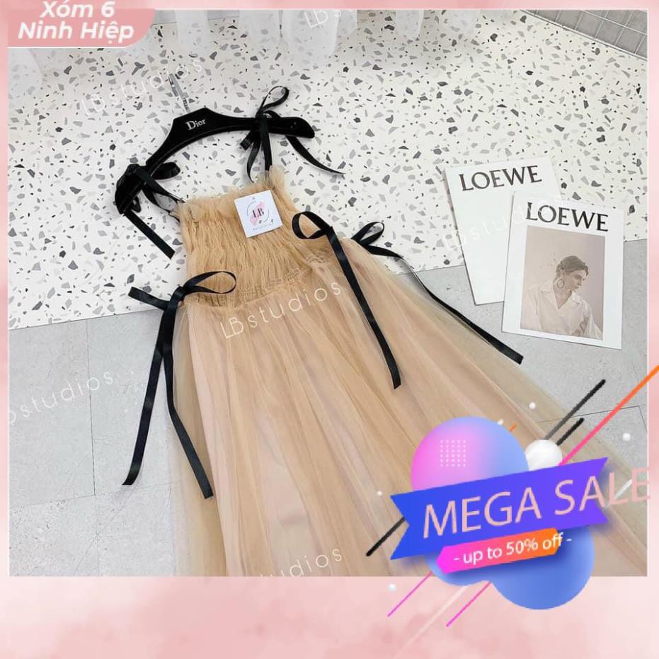 Váy Lưới Hai Lớp Đầm Tiểu Thư Hai Dây Bồng Bềnh | BigBuy360 - bigbuy360.vn