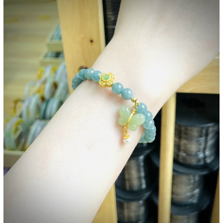 Vòng tay Lam Ngoc mix charm may mắn cho Mộc Thuỷ