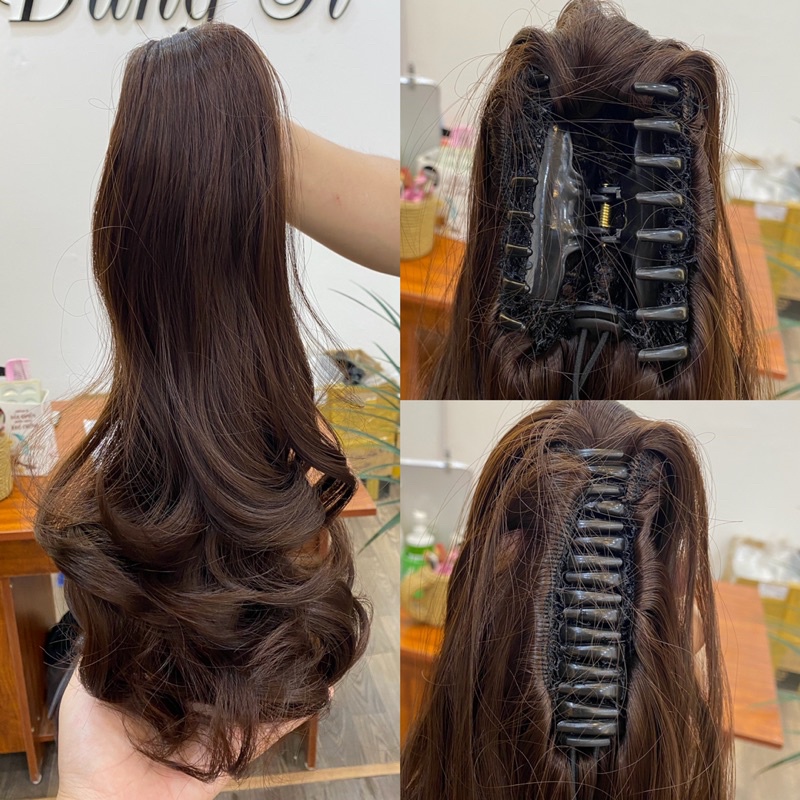 N45 tóc giả ngoặm xoăn 45cm