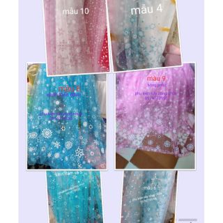 Vải voan lưới may váy elsa